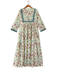 チチカカ |Shanti Shanti ブロックプリントディンティ ワンピース【WEB限定】