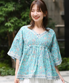 チチカカ |Shanti Shanti ブロックプリントディンティプルオーバー【WEB限定】