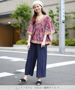 チチカカ |Shanti Shanti ブロックプリントディンティプルオーバー【WEB限定】