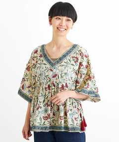 チチカカ |Shanti Shanti ブロックプリントディンティプルオーバー【WEB限定】