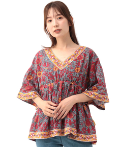 チチカカ |Shanti Shanti ブロックプリントディンティプルオーバー【WEB限定】