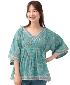 チチカカ |Shanti Shanti ブロックプリントディンティプルオーバー【WEB限定】