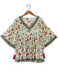 チチカカ |Shanti Shanti ブロックプリントディンティプルオーバー【WEB限定】