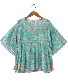 チチカカ |Shanti Shanti ブロックプリントディンティプルオーバー【WEB限定】