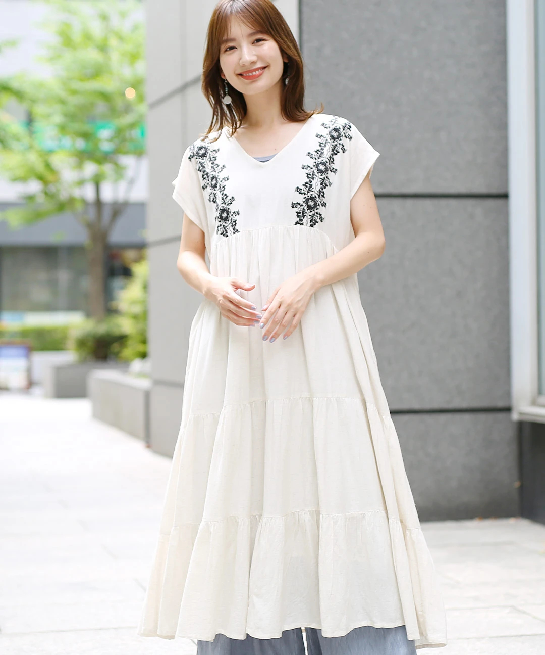 Shanti Shanti クロスステッチ刺繍ワンピース【WEB限定】 / ワンピース