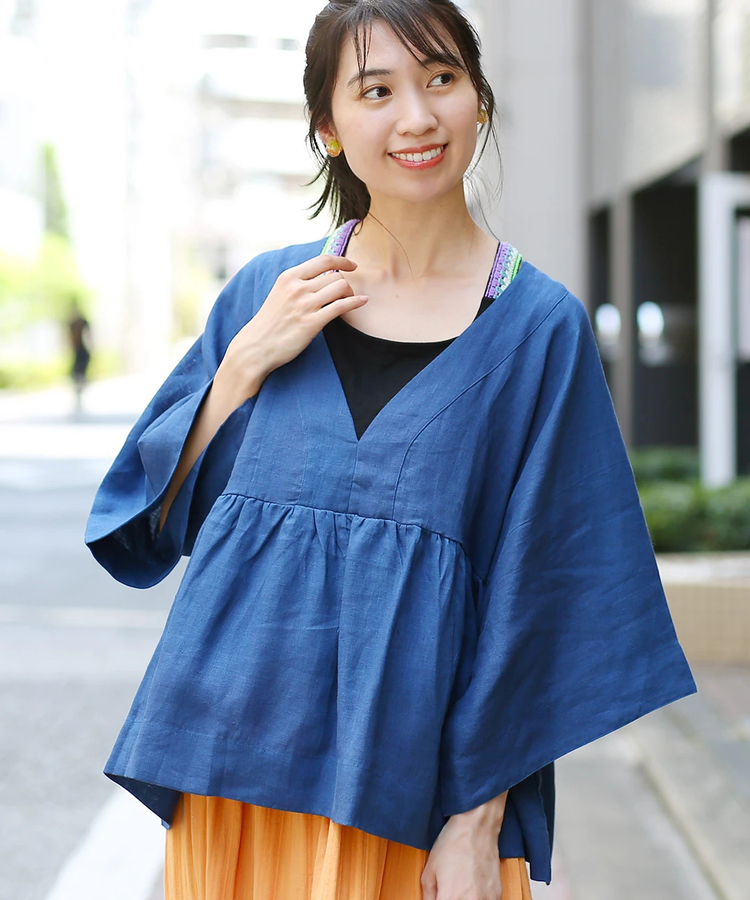 チチカカ |Shanti Shanti 草木染リネンプルオーバー【WEB限定】