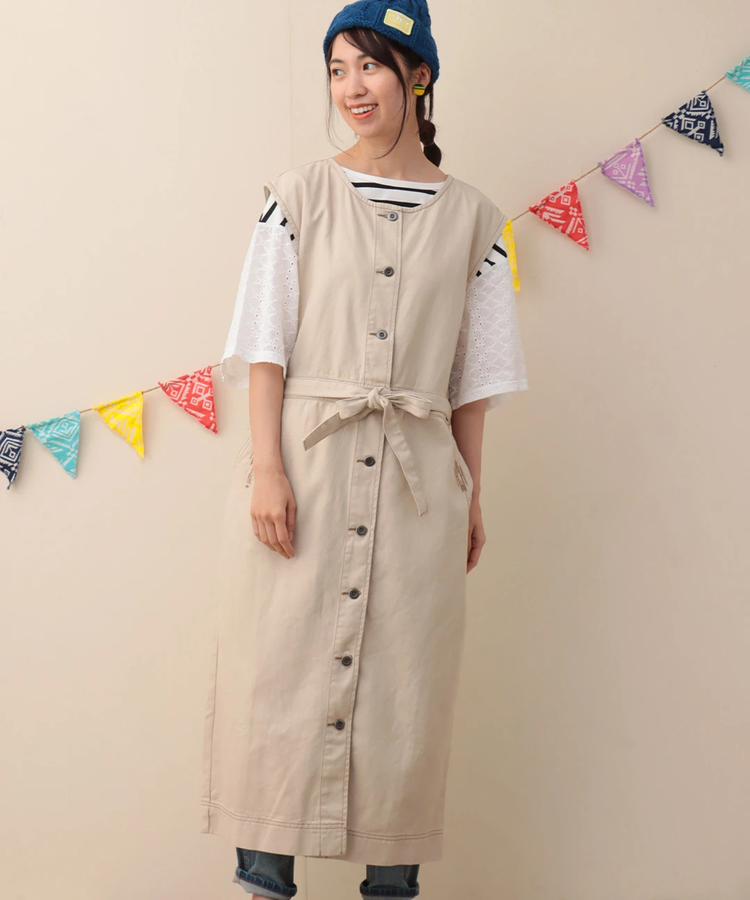 チチカカ |ツイル＆デニム刺繍ワンピース