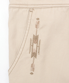 チチカカ |ツイル＆デニム刺繍ワンピース(大きいサイズ)