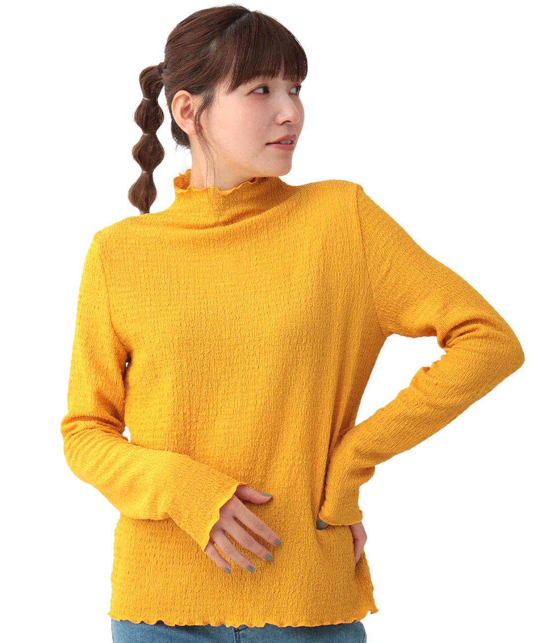 クシュクシュボトルネックTシャツ 【3月2日(月)15時までの限定価格