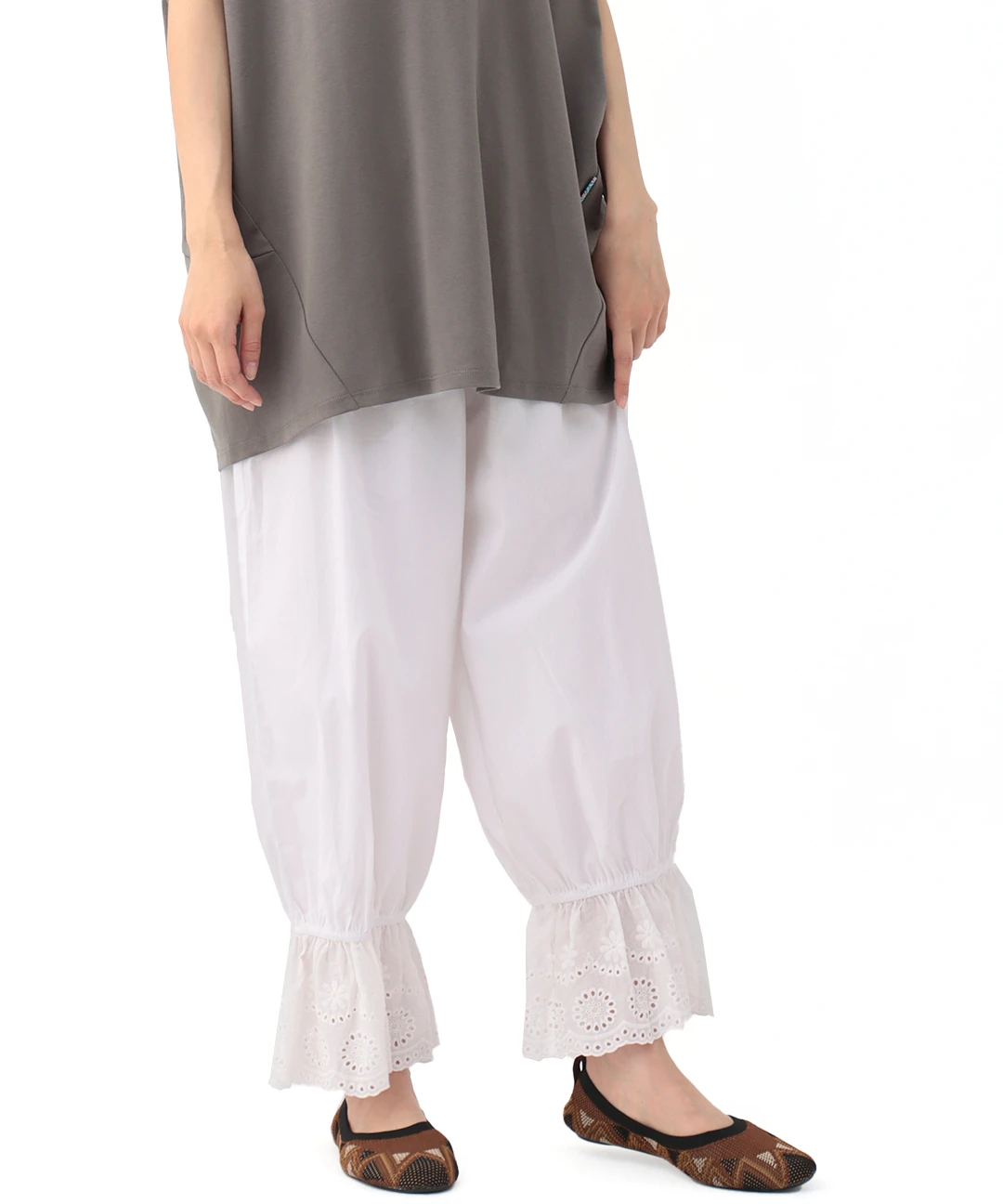 【新品・タグ付き】shizuka 様 enrica/エンリカ レースパンツ 黒 裾レースペチパンツ(大きいサイズ) / パンツ | エスニック