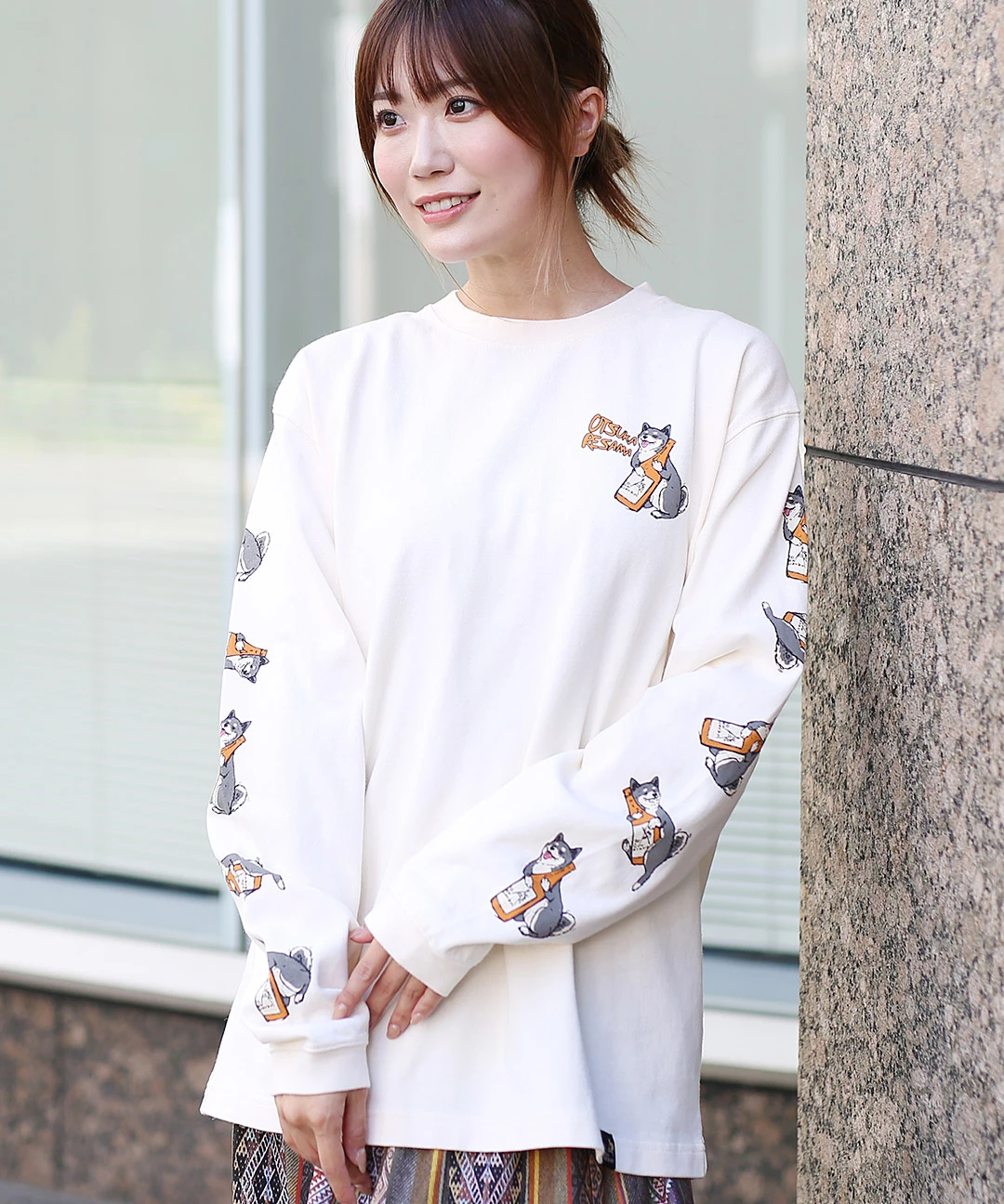 go slow caravan USAコットン柴犬と晩酌ロングTシャツ【WEB限定