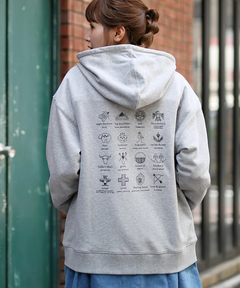 チチカカ |バックプリント裏毛ジップパーカー