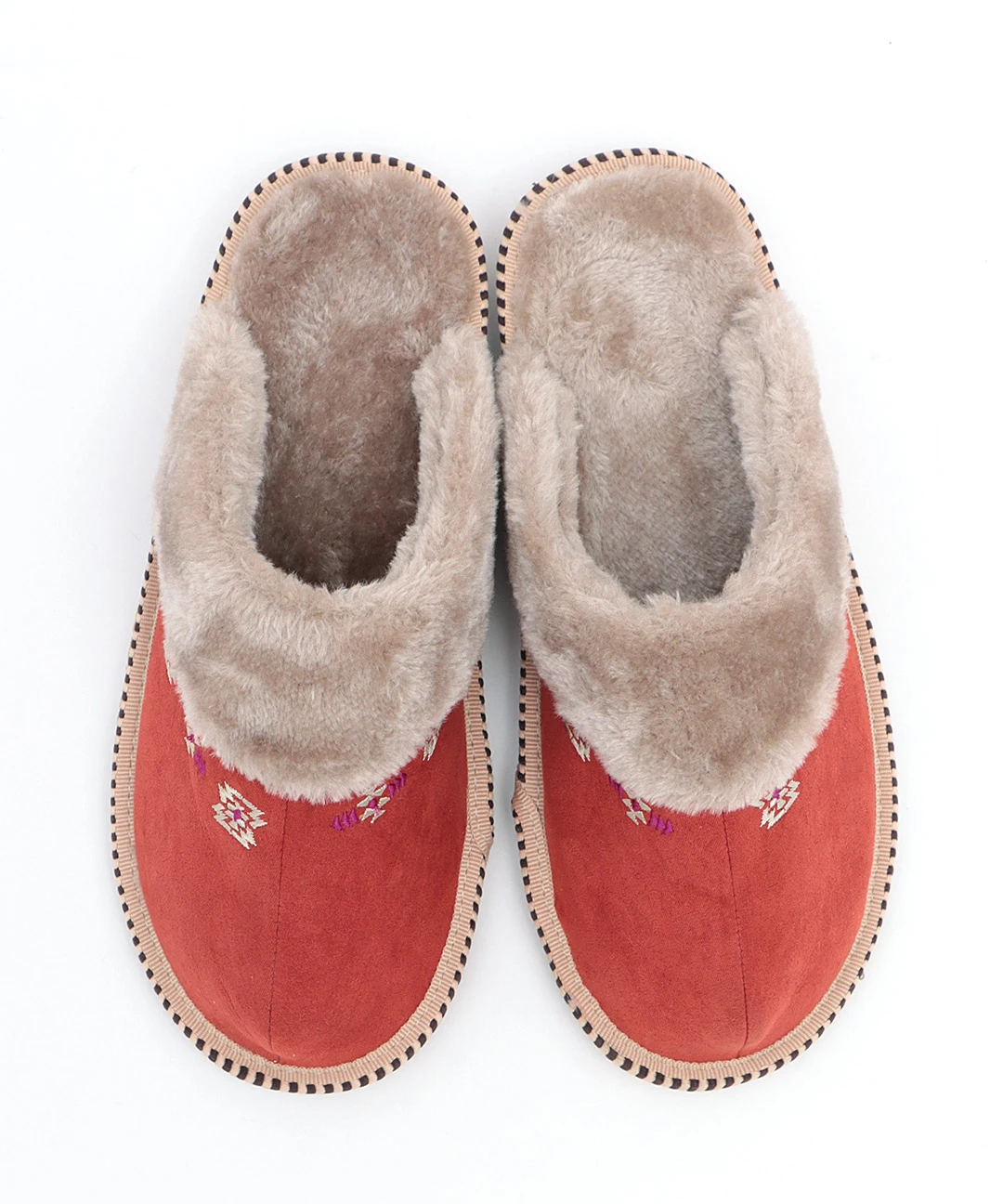 ネイティブ刺繍ムートンスリッポン / その他シューズ | エスニック
