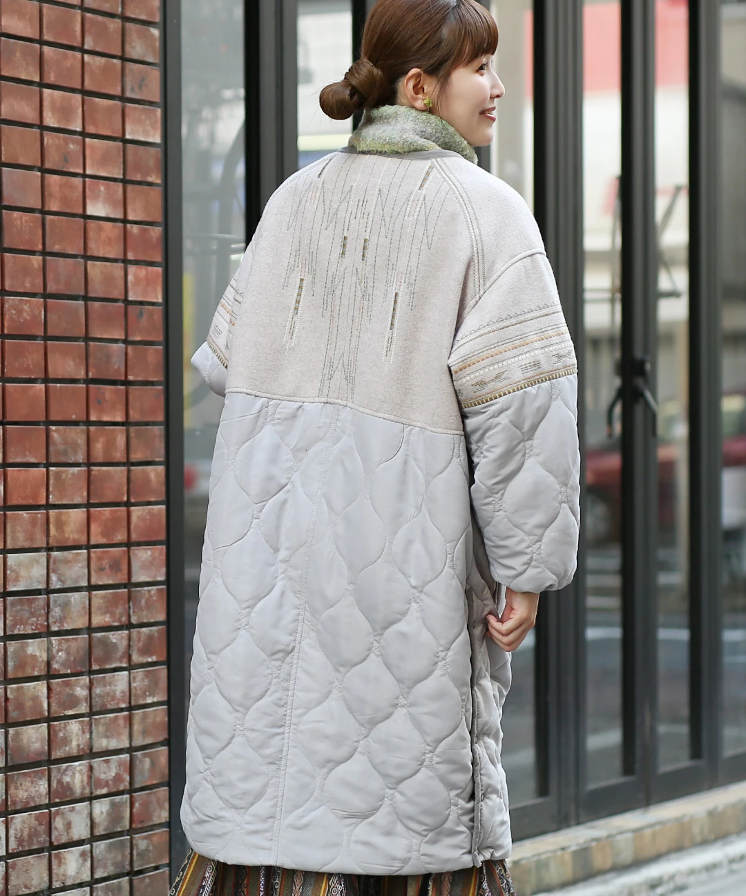キルトコンビチマヨ刺繍コート / コート | エスニックファッション