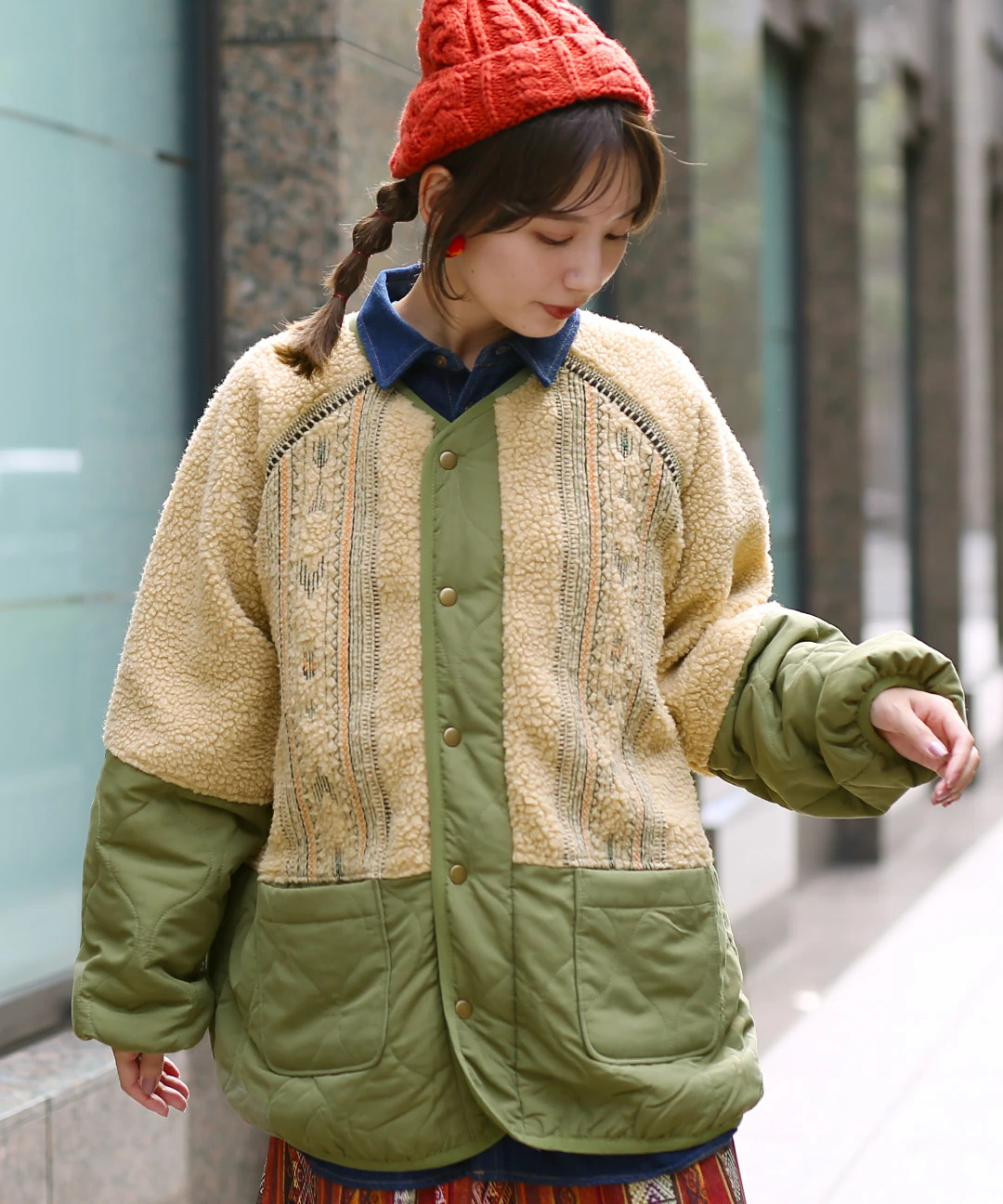 ボアキルトコンビチマヨ刺繍コート コート エスニックファッション＆雑貨のチチカカ公式通販サイト