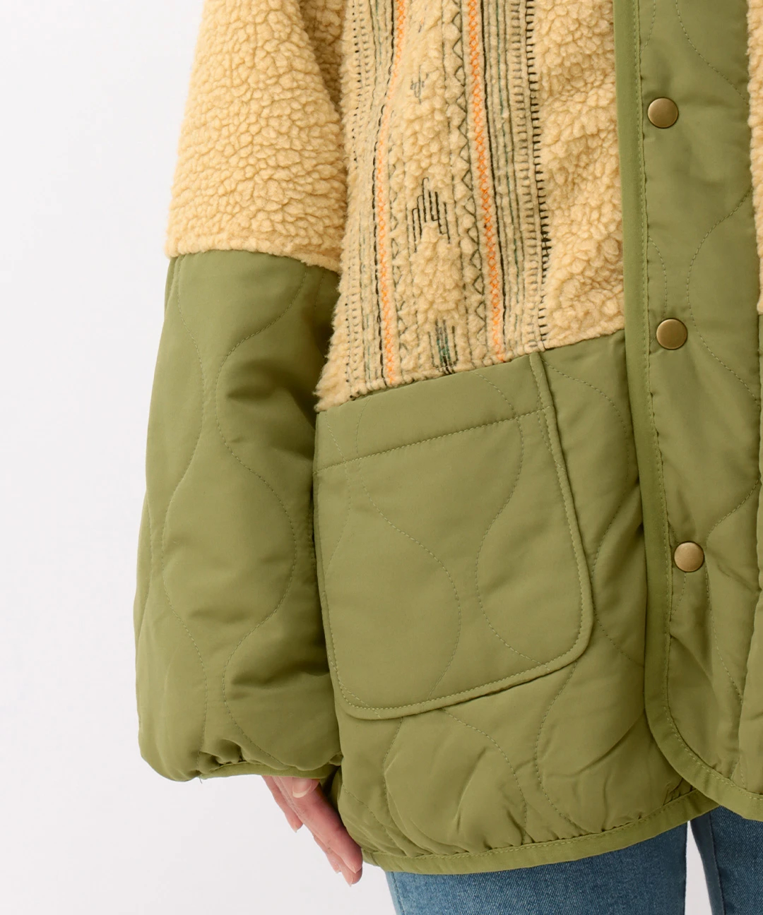ボアキルトコンビチマヨ刺繍コート / コート | エスニックファッション