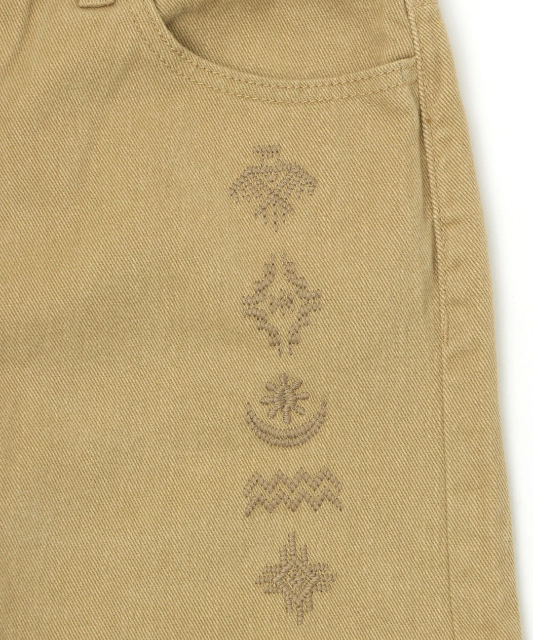 綿ツイルシンボル刺繍ワイドパンツ / パンツ | エスニックファッション