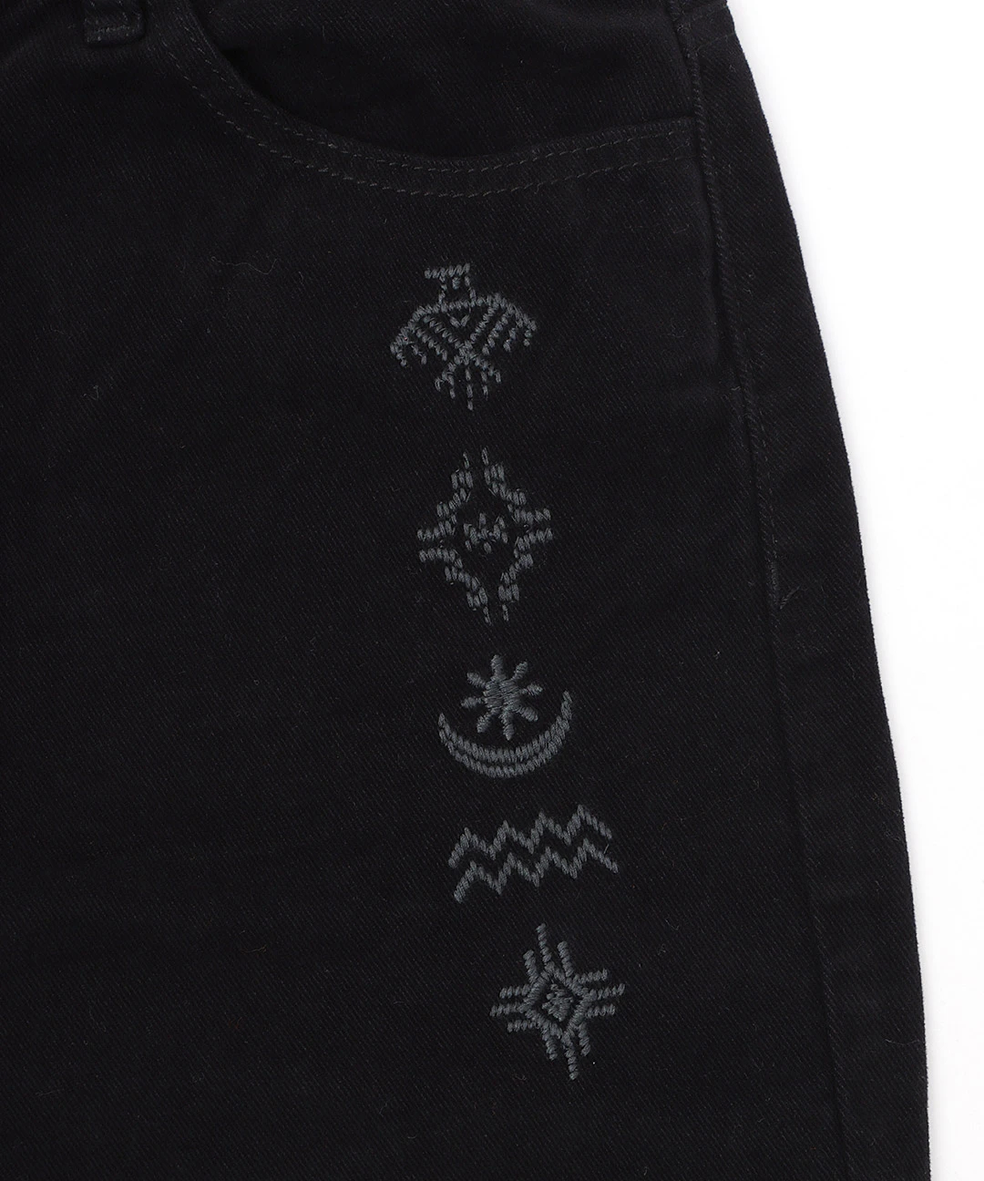 綿ツイルシンボル刺繍ワイドパンツ / パンツ | エスニックファッション