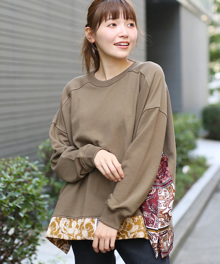 チチカカ |柄切替ポンチョ スウェットプルオーバー