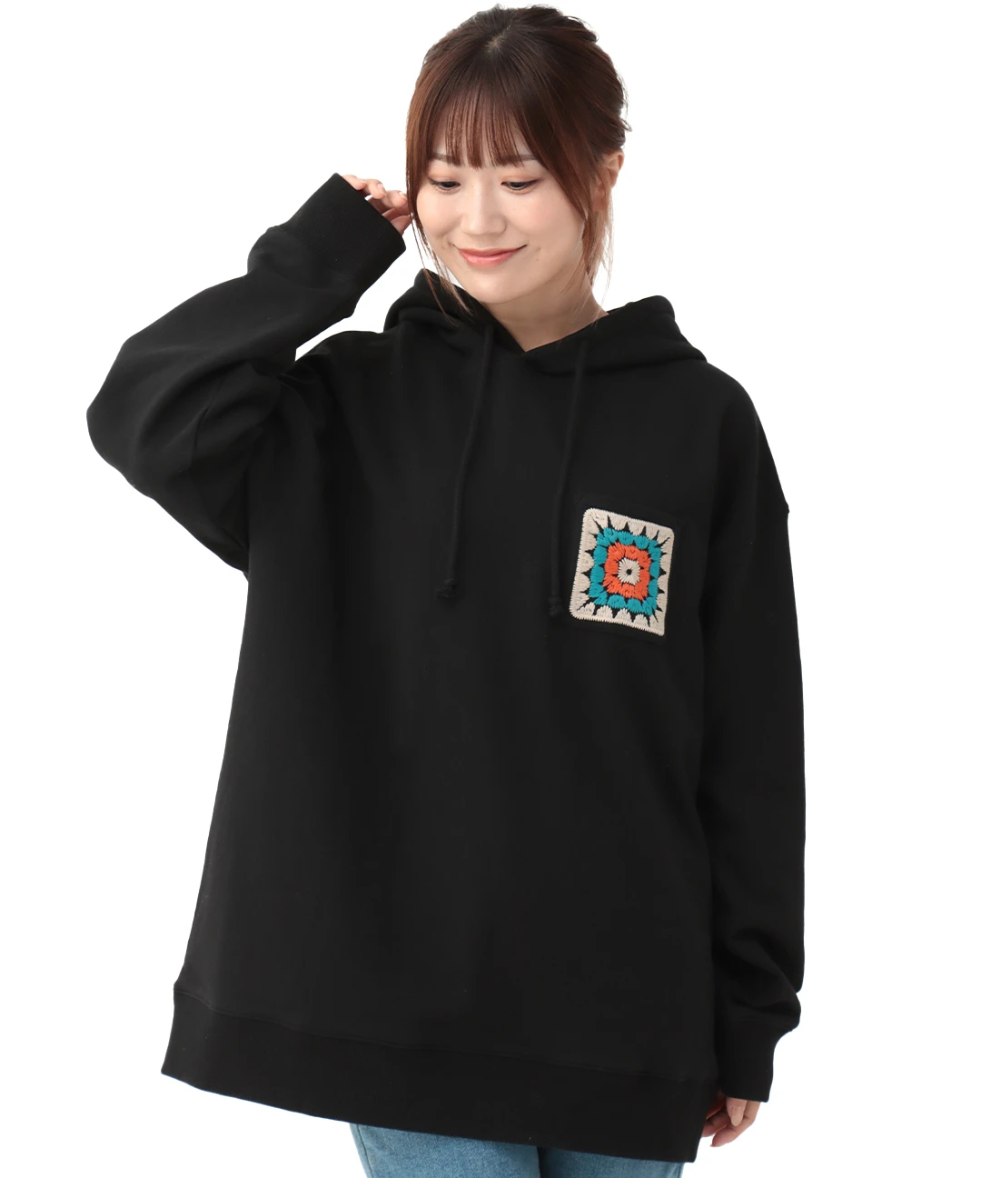パーカー クロシェ刺繍スウェットプルパーカー レディース クロシェ刺繍スウェットプルパーカー【8月5日(火)15時までの限定