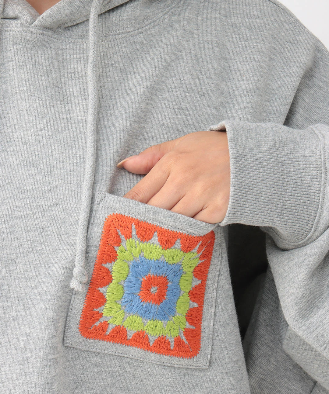 パーカー クロシェ刺繍スウェットプルパーカー レディース クロシェ刺繍スウェットプルパーカー【8月5日(火)15時までの限定