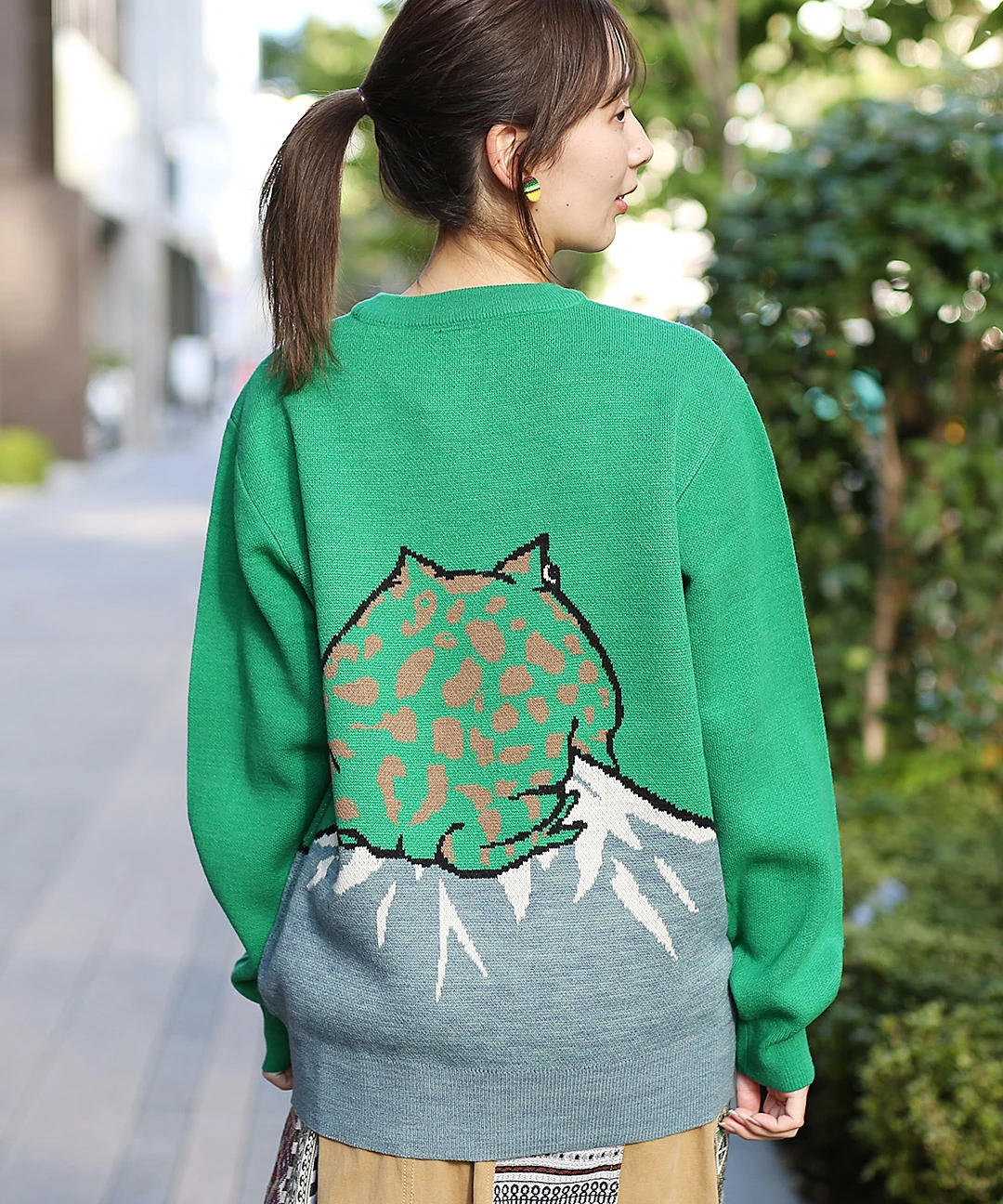 go slow caravan ツノガエル富士山ジャカードセーター【WEB限定 go slow caravan ツノガエル富士山ジャカードセーター【WEB限定