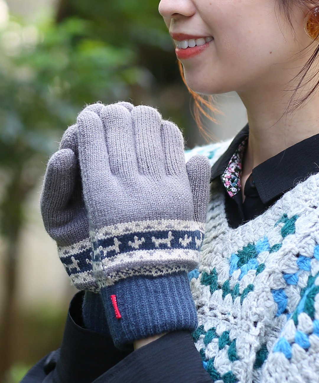 アニマルボーダー手袋 / 手袋・アームカバー | エスニックファッション