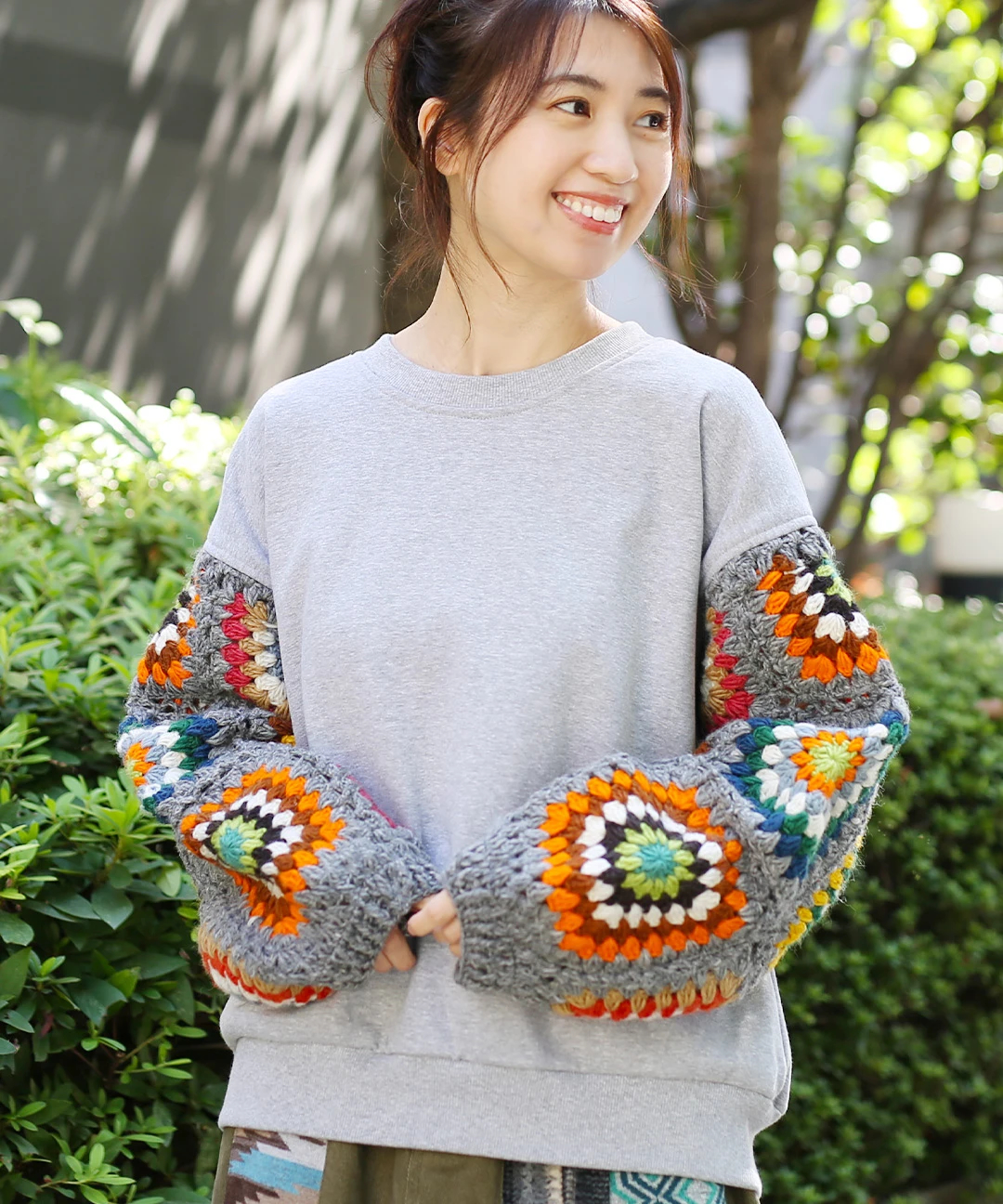vintage crochet カーディガン クロシェ編み 手編み フーディ グラニー