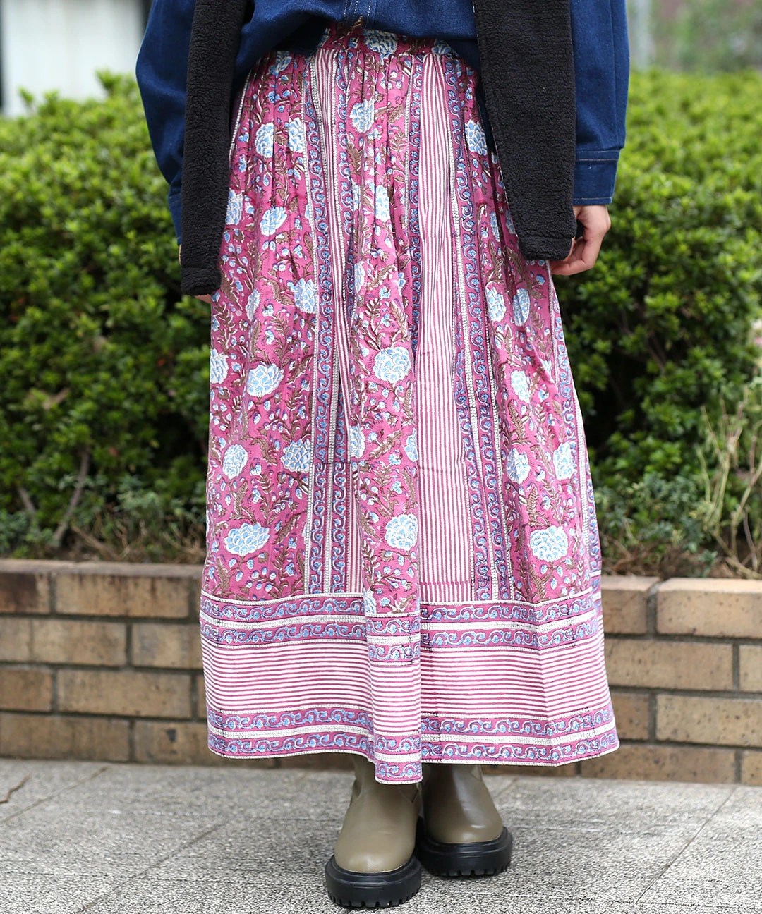 Shanti Shanti ブロックプリントスカート【WEB限定】 / スカート