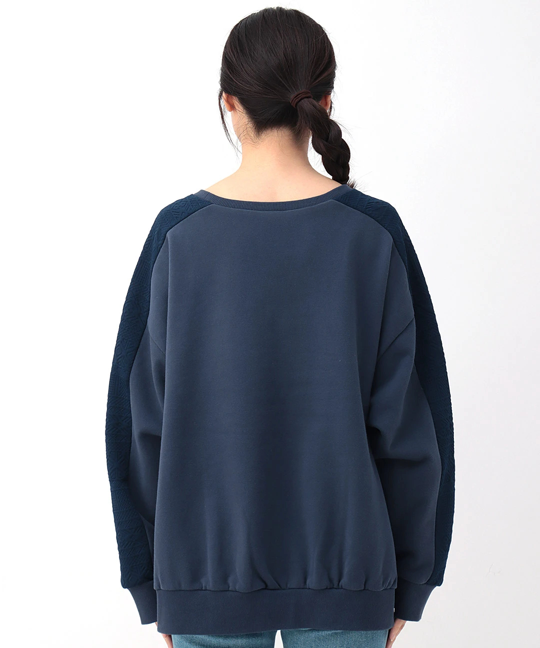 袖ジャカードプルオーバー(大きいサイズ) / スウェット