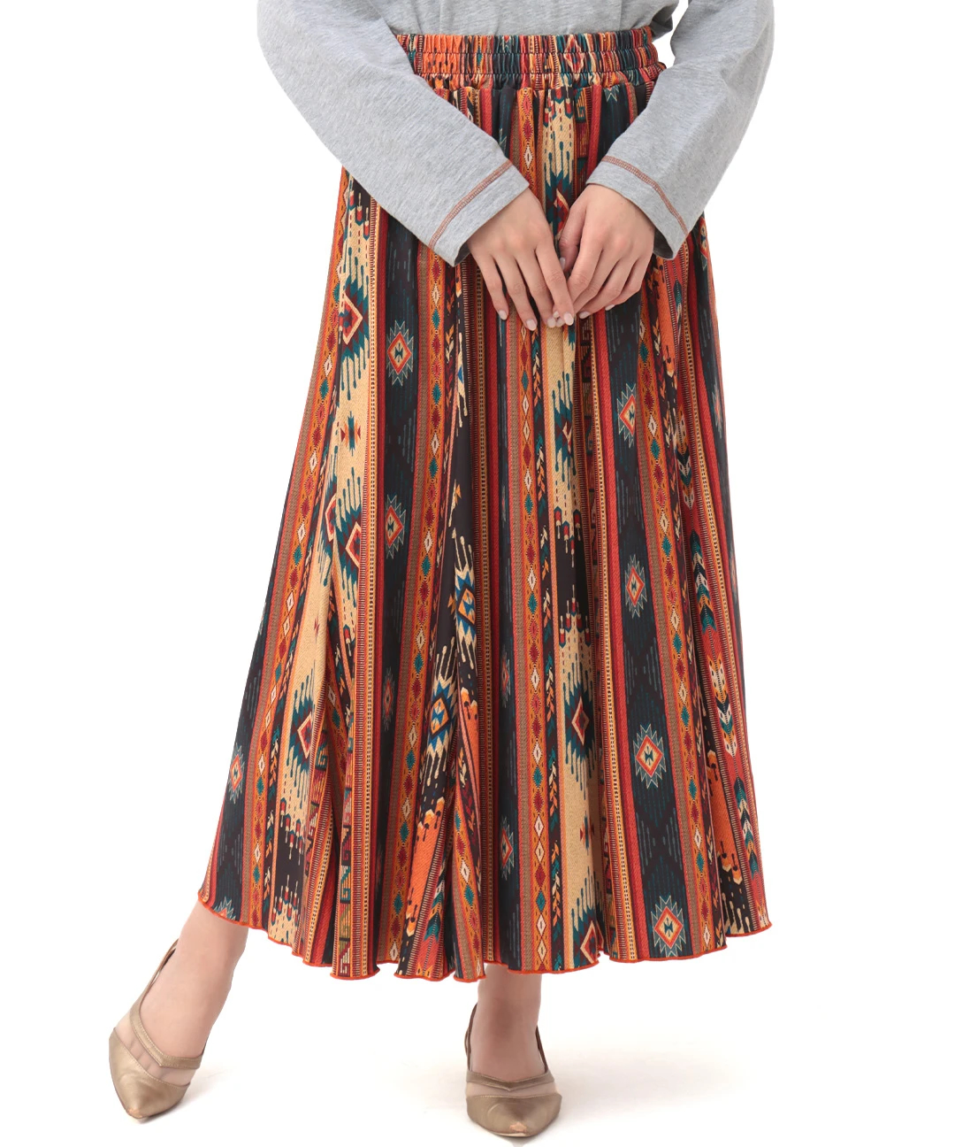 ファブリックプリントジャージースカート / スカート | エスニック