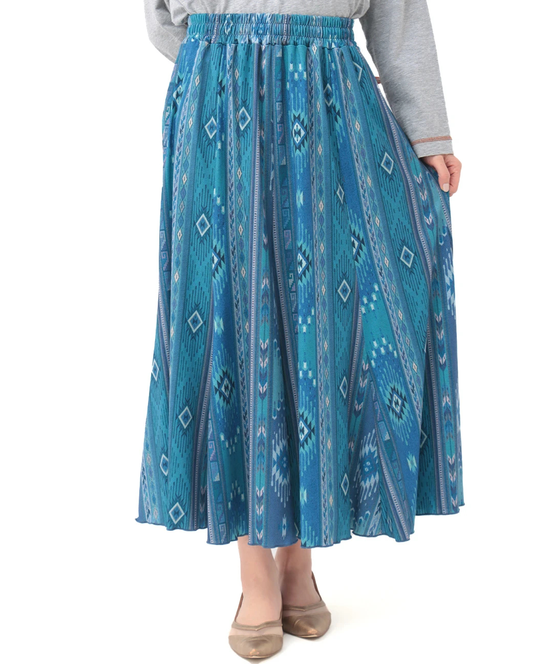 ファブリックプリントジャージースカート / スカート | エスニック