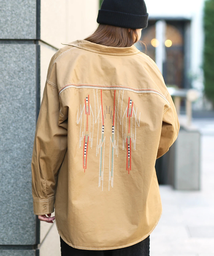 チチカカ |綿ツイルチマヨ刺繍シャツ