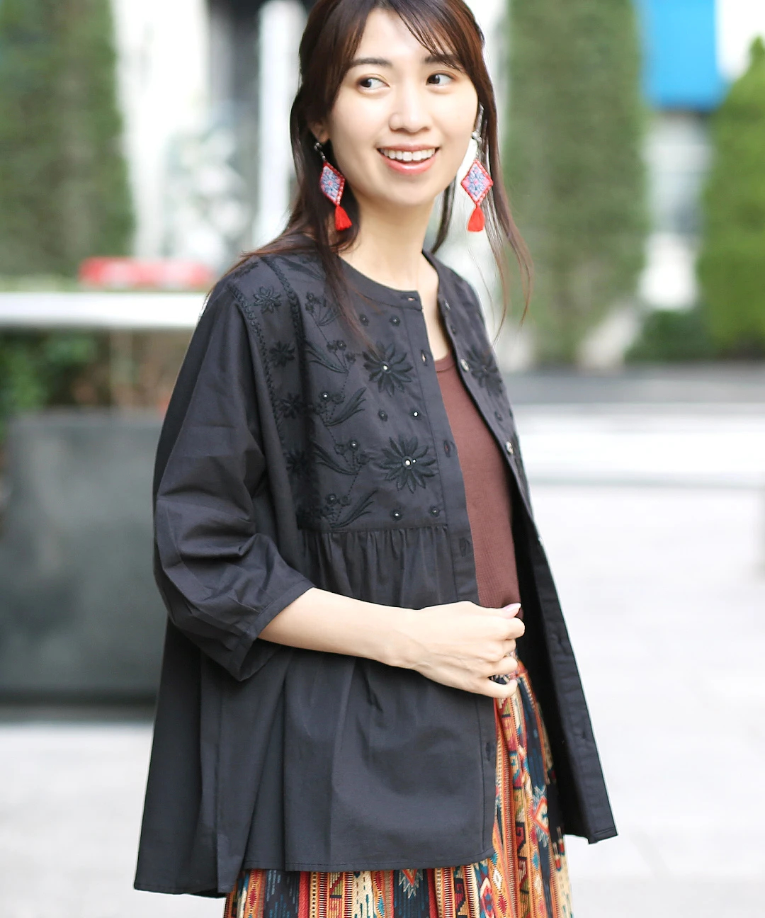 Shanti Shanti ミラーワーク風刺繍ブラウス【WEB限定】 / シャツ