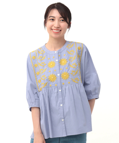 チチカカ |Shanti Shanti ミラーワーク風刺繍ブラウス【WEB限定】