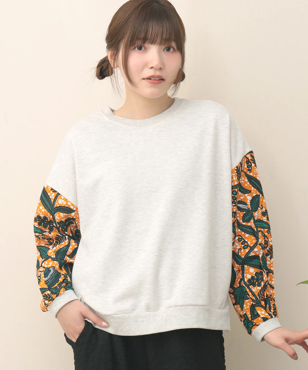 スウェット Docking Jacquard Pullover - ドッキングジャガードプル