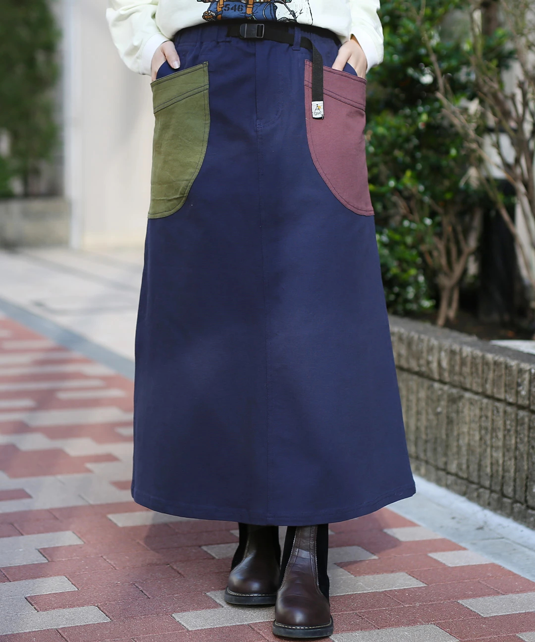 チチカカ（titicaca）/go slow caravan ストレッチキャンバスクレイジー脇ポケスカート【WEB限定】 go slow caravan ストレッチキャンバスクレイジー脇ポケスカート【WEB