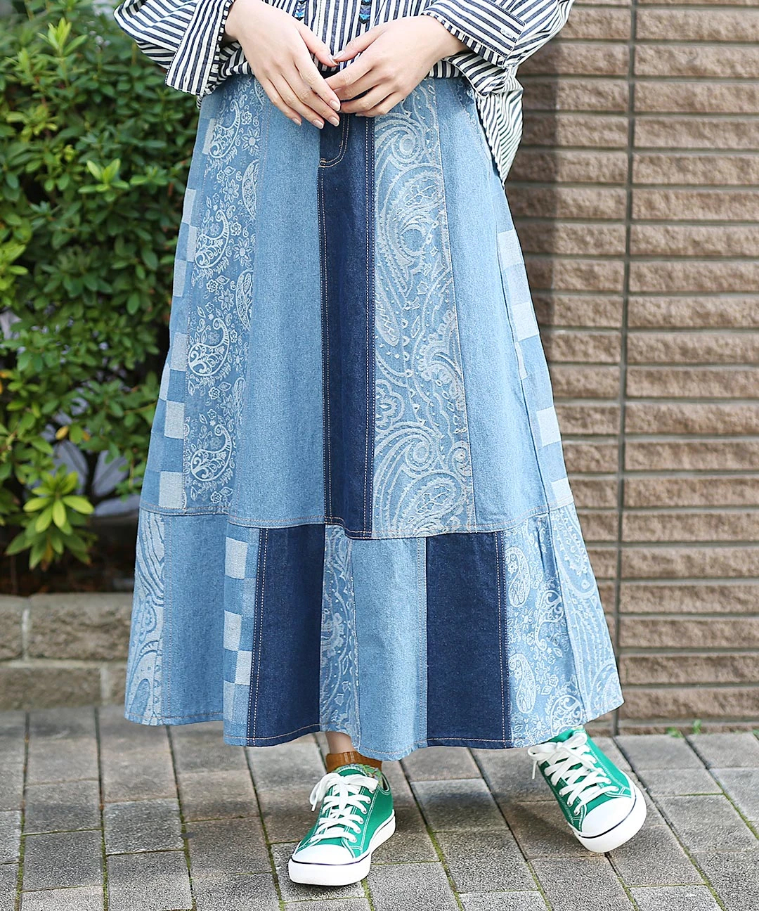 チチカカ 刺繍 デニム ミニスカート Mサイズ - スカート