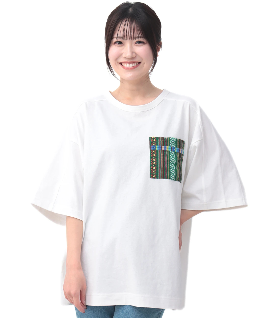 ジャカードポケットコルテ刺繍Tシャツ / Tシャツ・カットソー