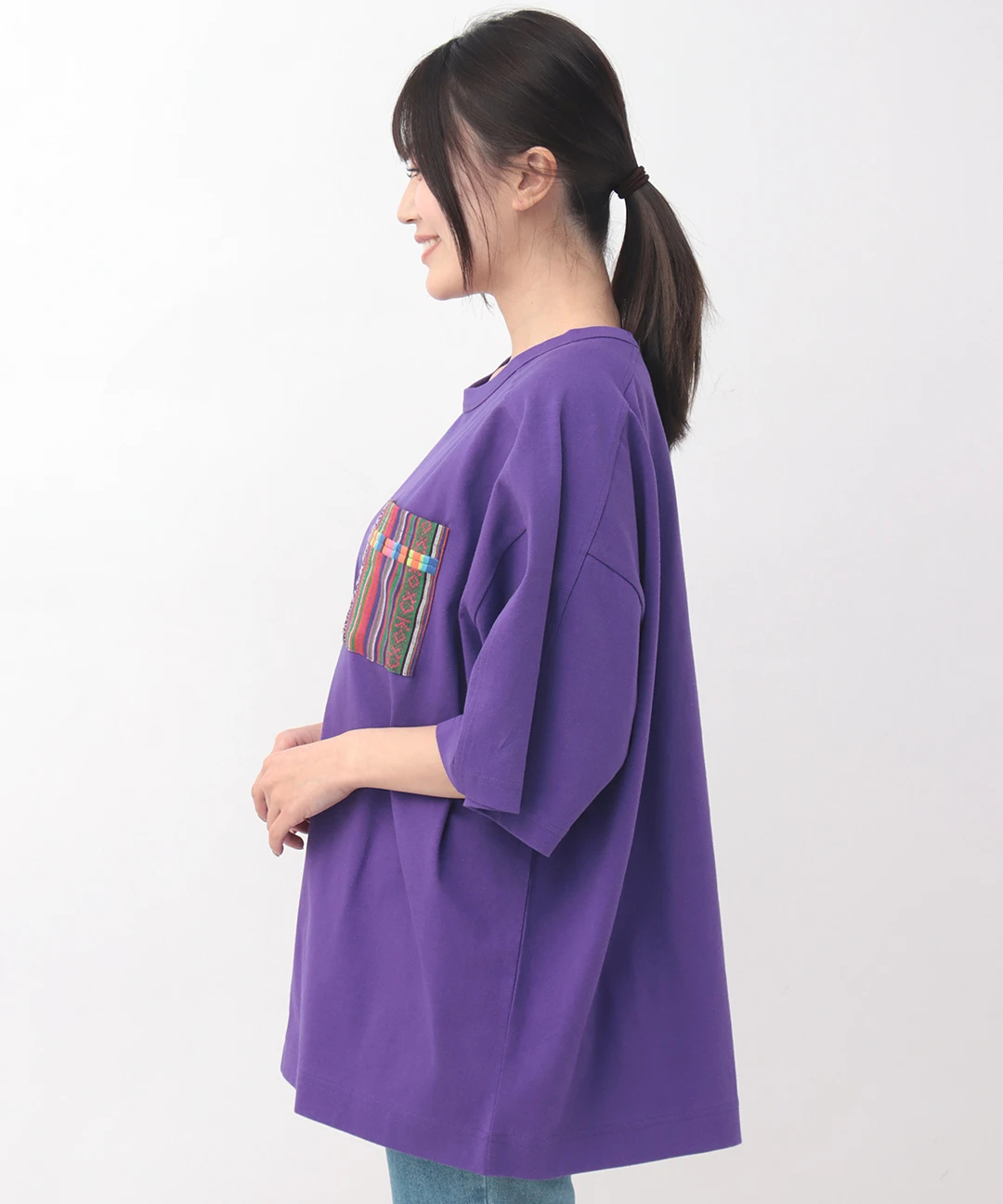ジャカードポケットコルテ刺繍Tシャツ / Tシャツ・カットソー