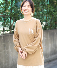 チチカカ |カラーステッチ刺繍ロングTシャツ