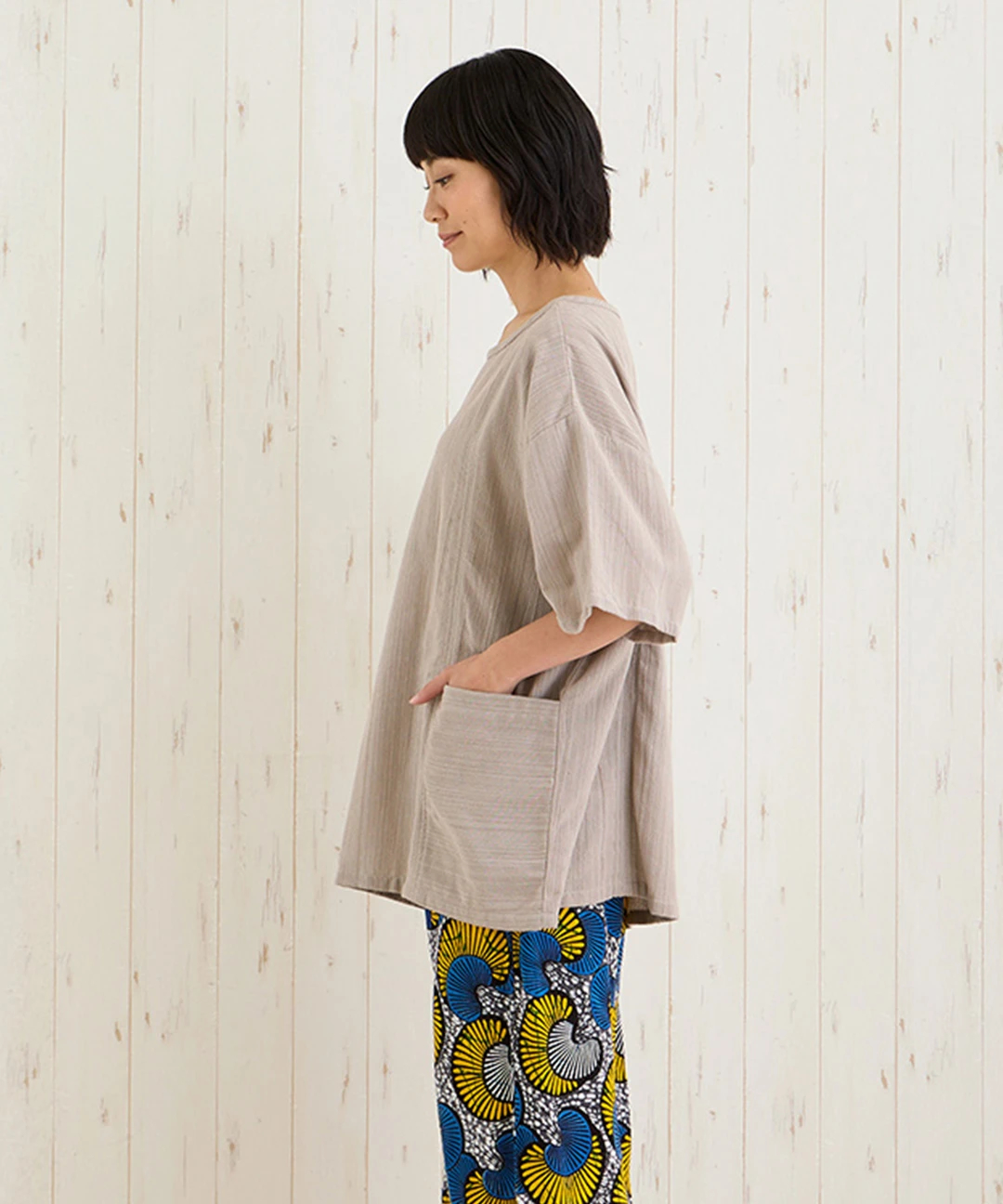 美品shantii シャンティリネンプルオーバー日本製