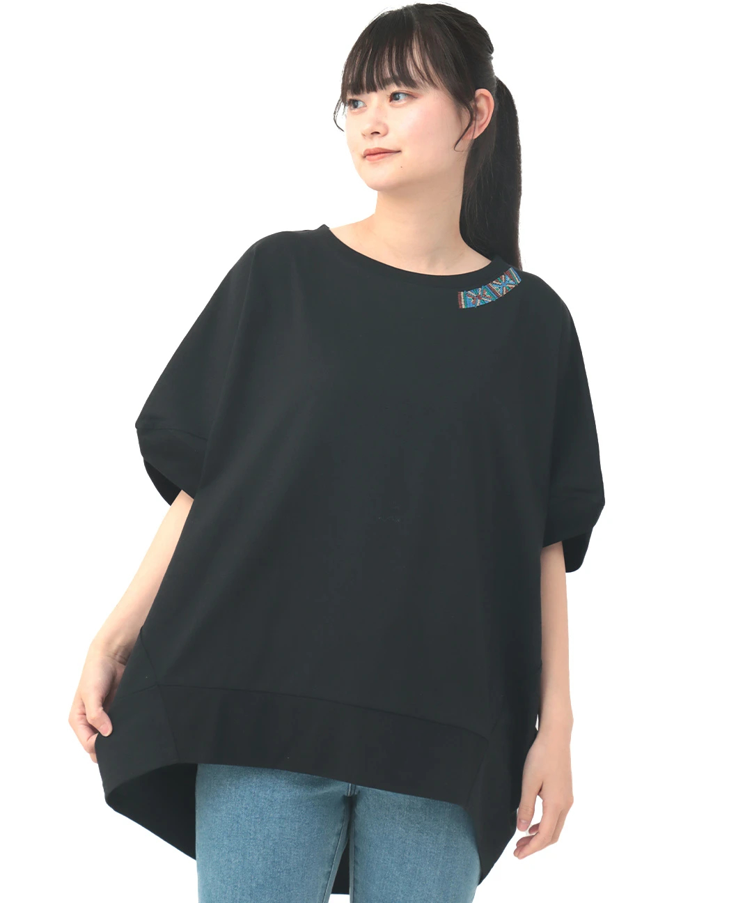 ドルマンコクーン刺繍プルオーバー / Tシャツ・カットソー