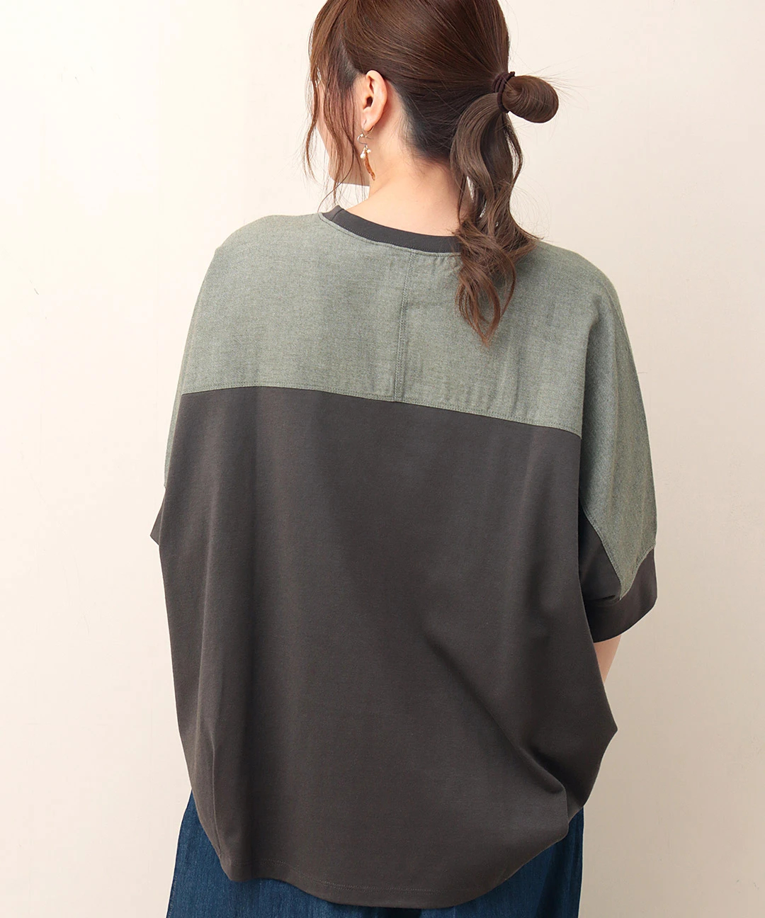 teyan☆ 42ブラック シャンブレードッキングビッグTシャツ / Tシャツ・カットソー