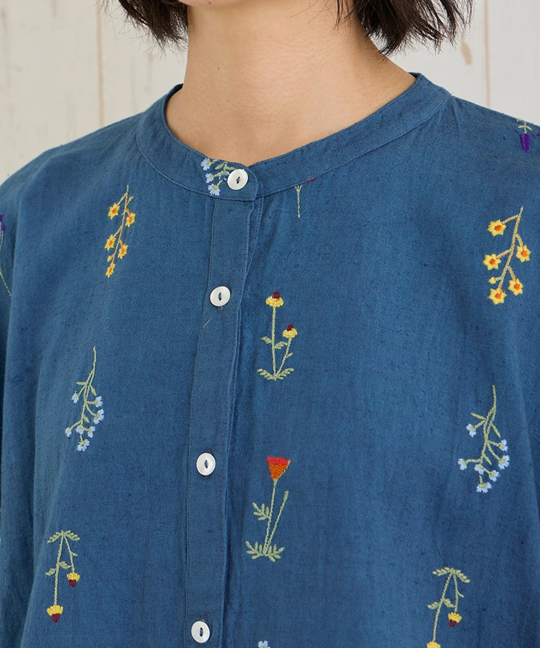 PORINA フルール刺繍綿麻ブラウス【WEB限定】 / シャツ