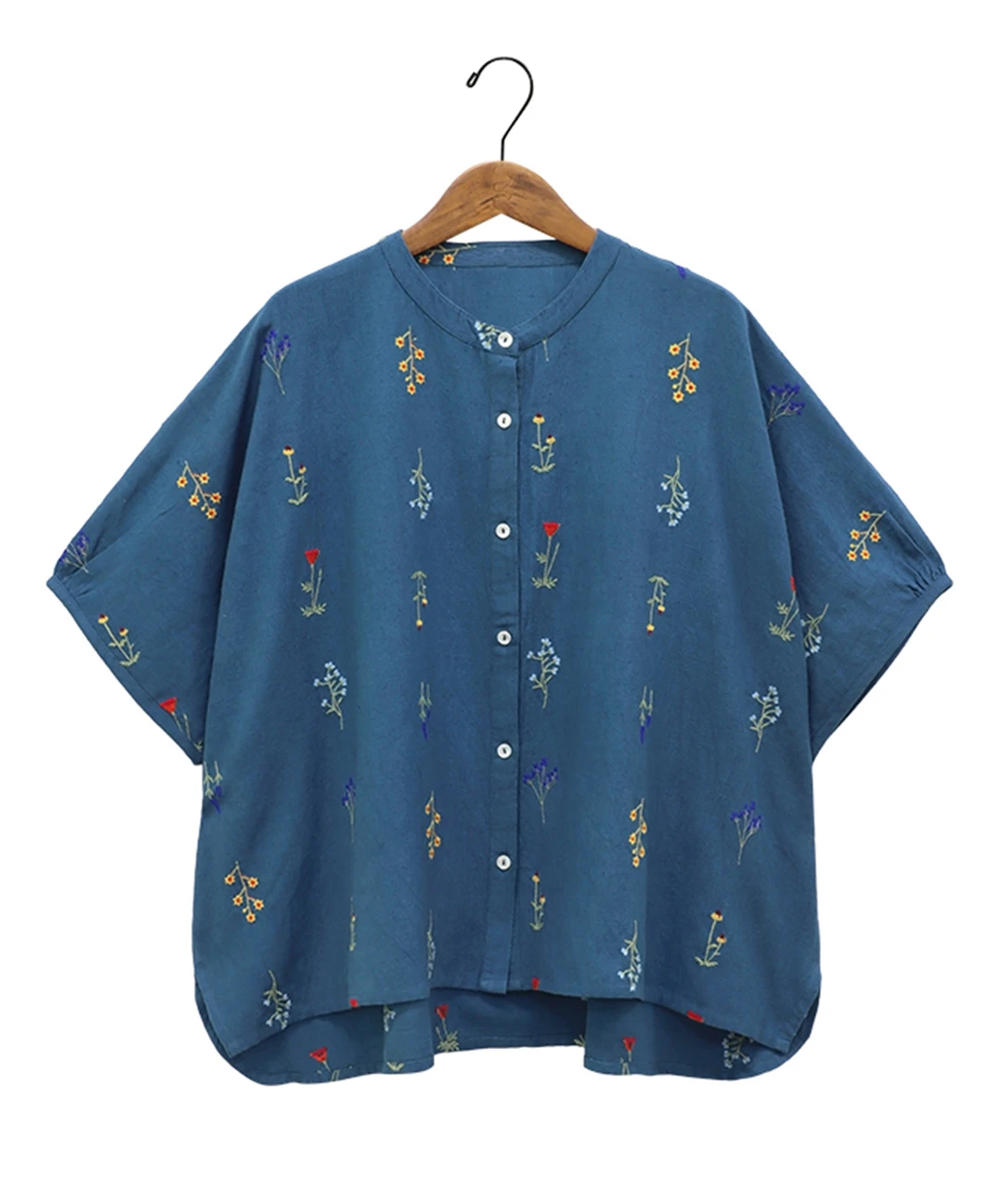 PORINA ポリーナ ブラウス フルール シャツ トップス チュニック レディース 刺繍  インド 綿 ハンドメイド アジアン エスニック PORINA ポリーナ ブラウス フルール シャツ トップス チュニック