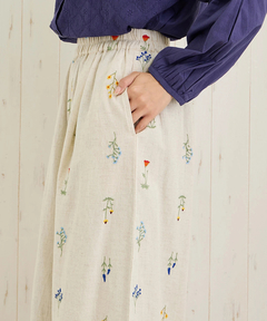 チチカカ |PORINA フルール刺繍綿麻パンツ【WEB限定】
