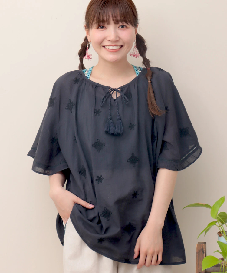 チチカカ |PORINA クリスタル刺繍五分袖プルオーバー【WEB限定】