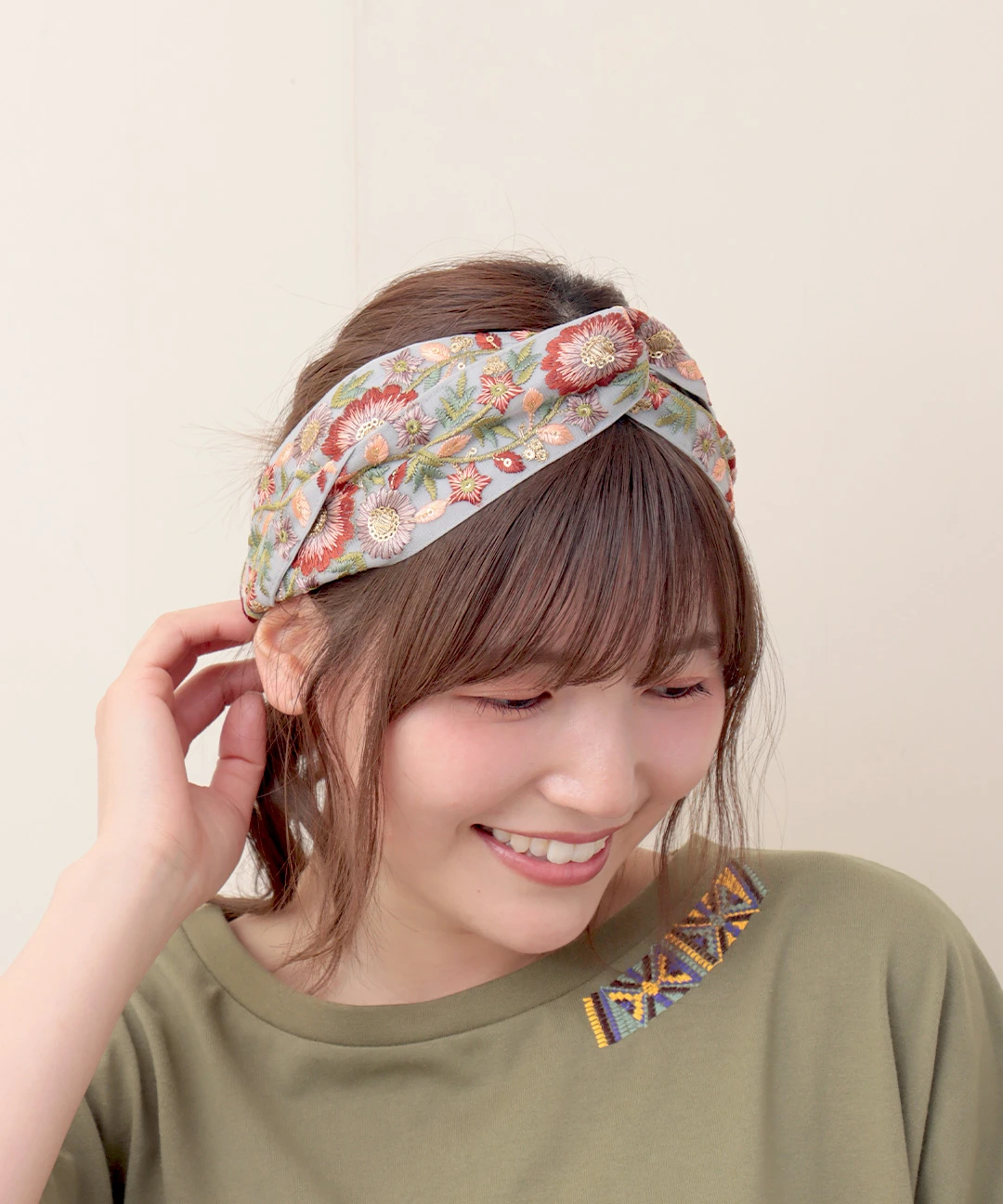 インド刺繍リボンツイストヘアバンド【WEB限定】 / ヘアバンド