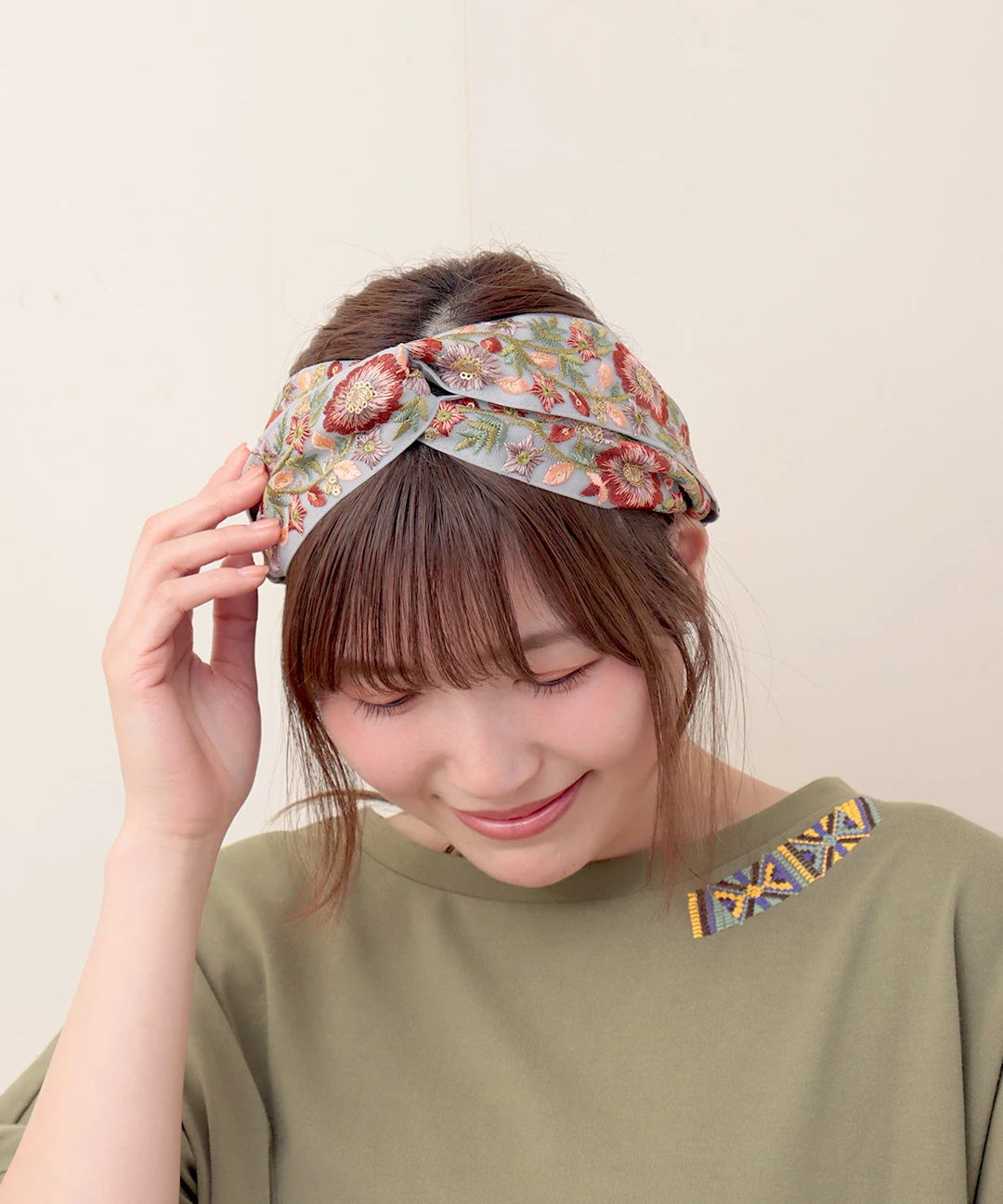 インド刺繍リボンツイストヘアバンド【WEB限定】 / ヘアバンド